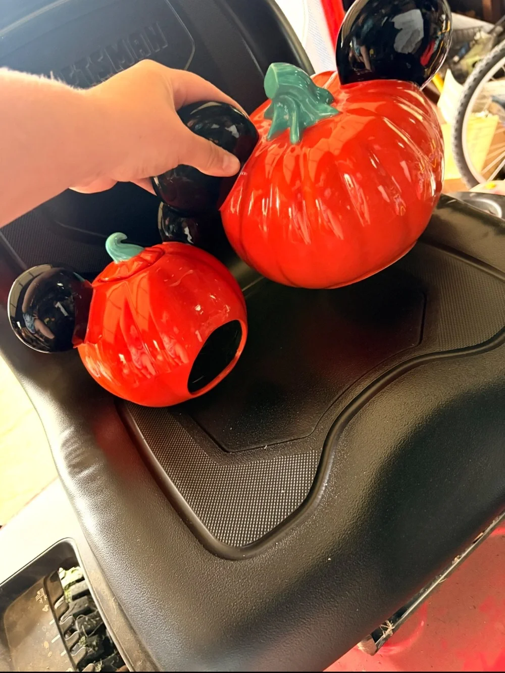 Red Pumpkin Mickey-Style Kids Halloween Candy Pail -